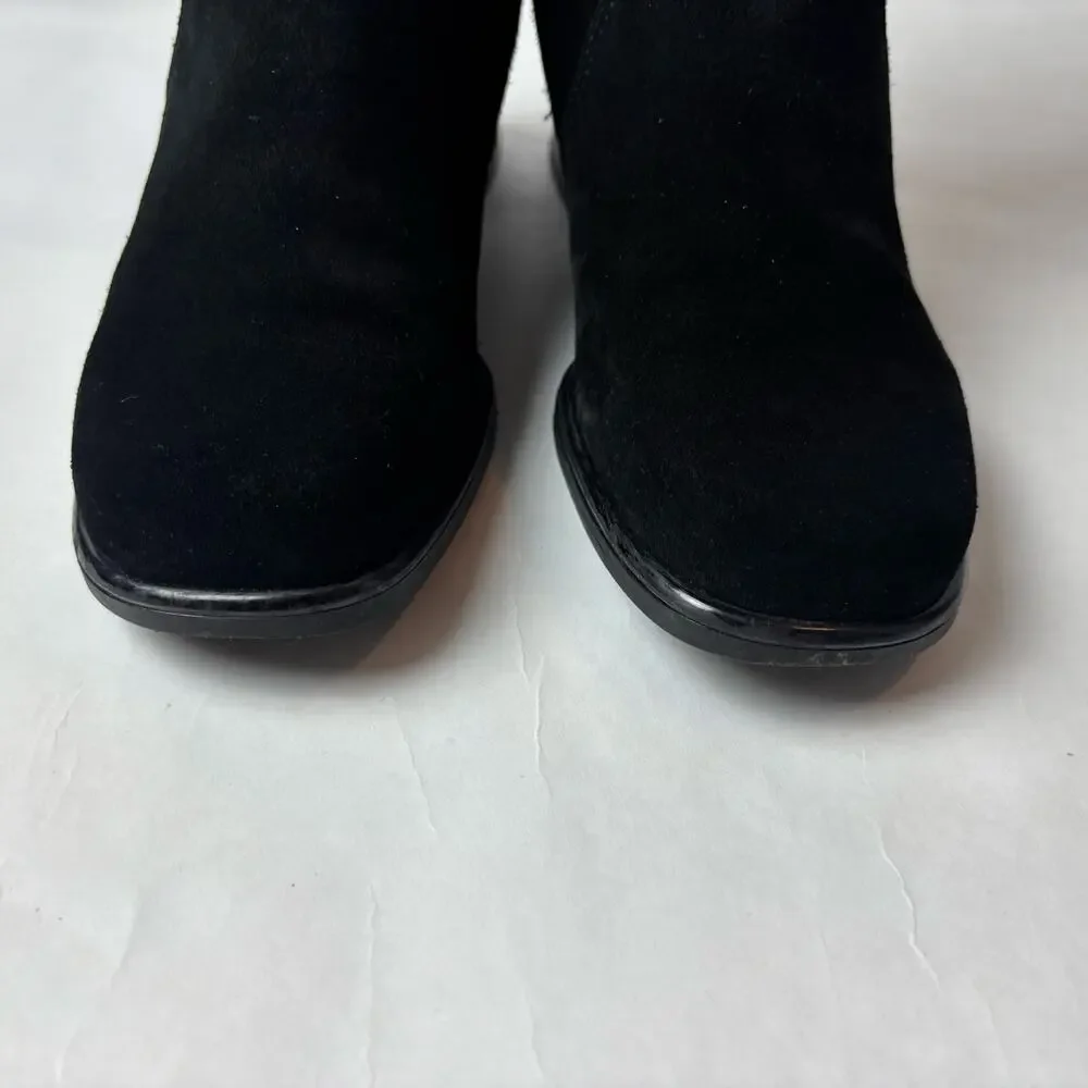 La Canadienne 6.5 M Passion Suede Tall Riding Boots Waterproof Block Heel Buckle